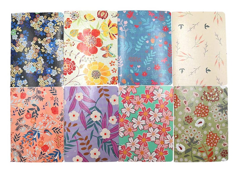 ALIMITOPIA 8pcs Mini Notebook Portable Pocket Notebook Journal Steno Memo MiniDaily NotePad,3.5X5 inches,24 sheets,College Ruled Pages(Flower Pattern) - Image 3