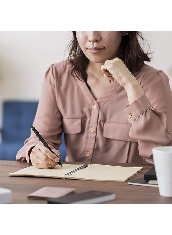 Rotring 600 Ballpoint Pen, Medium Point, Black Ink, Black Barrel, Refillable - Image 5