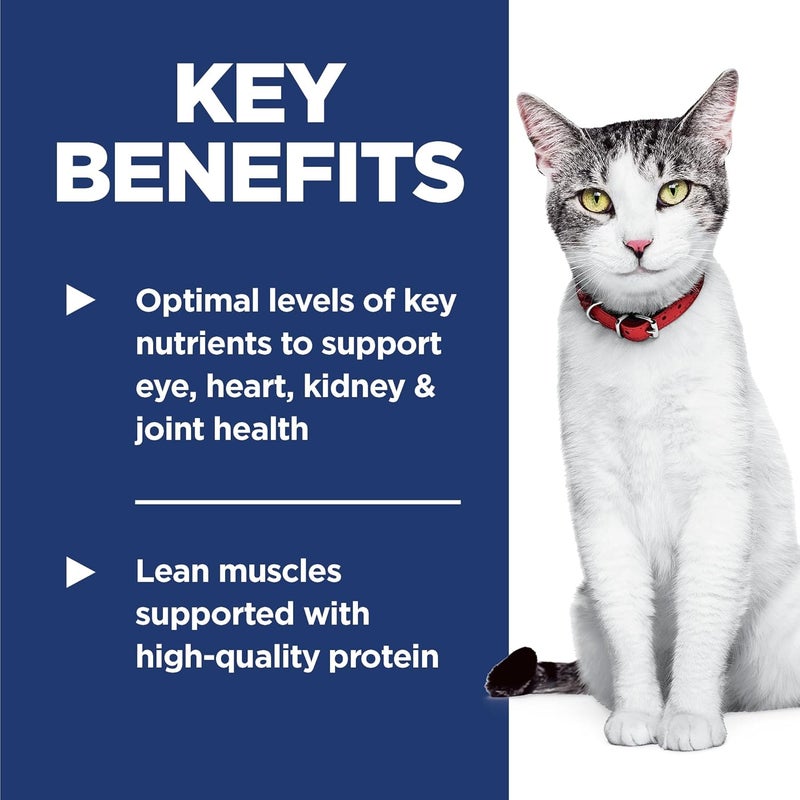 Hills Science Diet Adult 11 Senior Adult 11 Premium Nutrition Dry Cat Food Chicken Recipe 155 lb Bag - Image 4