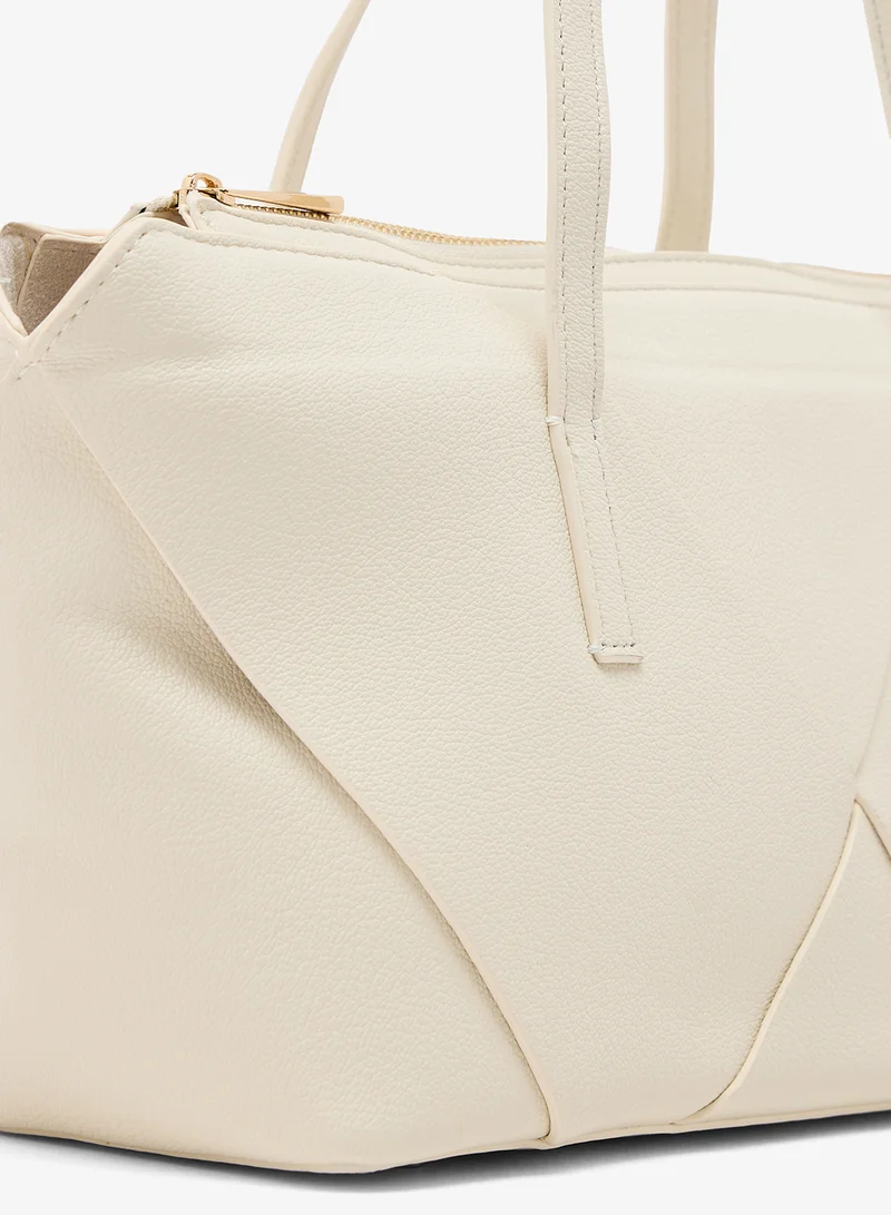 ELLA Cream structured east-to-west tote for Women | Best Price UAE