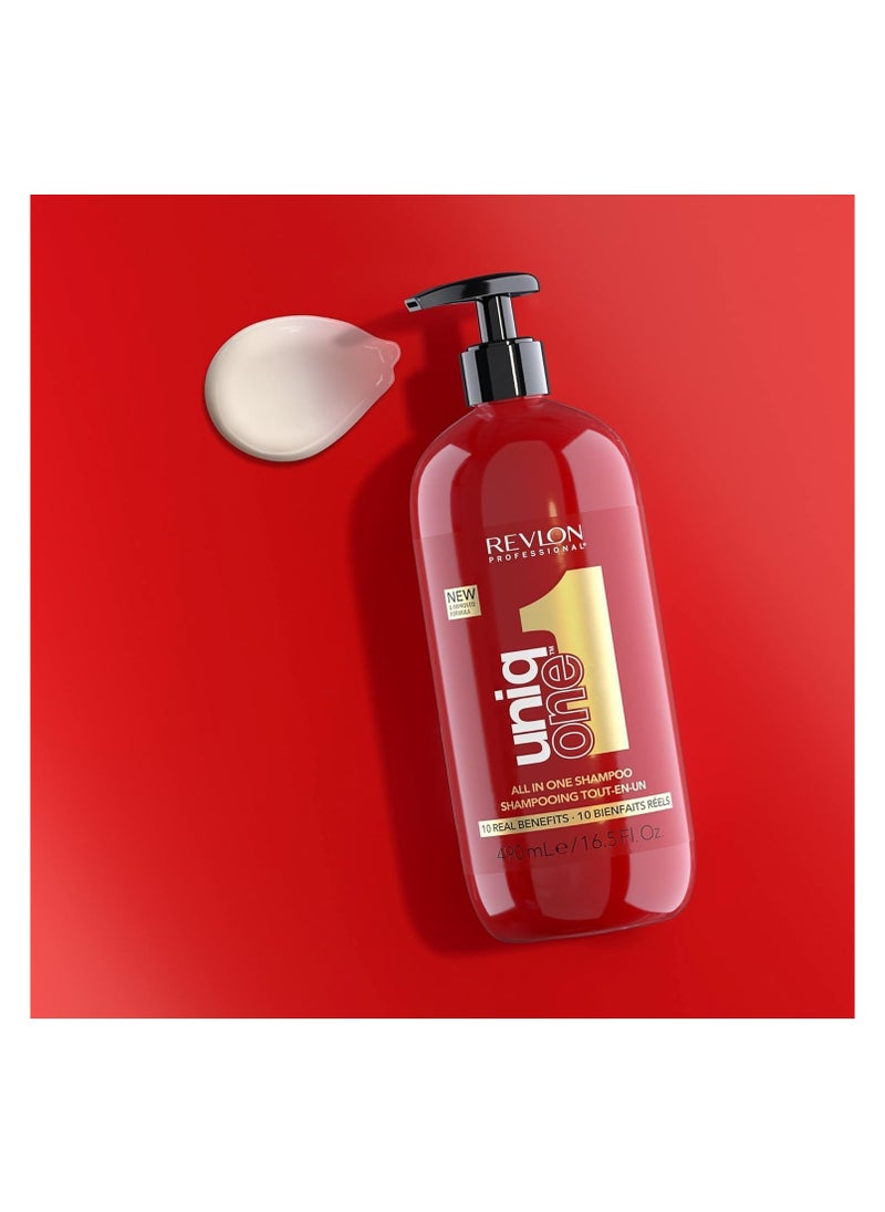 Revlon Uniqone All in One Shampoo All-In-One Conditioning  for Damaged Hair - 490 ml  - Image 2
