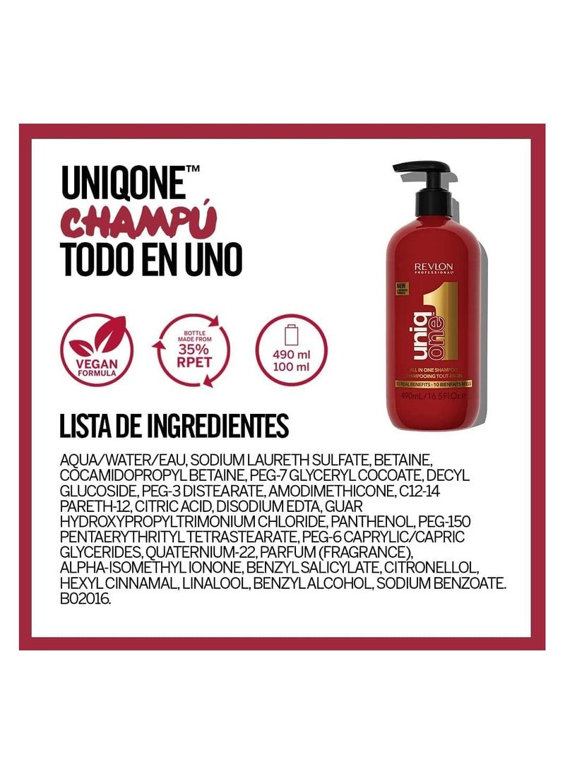 Revlon Uniqone All in One Shampoo All-In-One Conditioning  for Damaged Hair - 490 ml  - Image 3