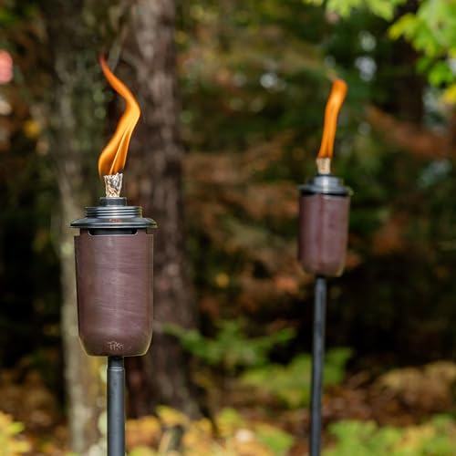 TIKI 2Pack Honey Copper Outdoor Torches Easy Install Decorative TIKI Torches for Patio Backyard Garden Includes LongLasting Wicks Snuffer WeatherResistant Bronze - Image 3