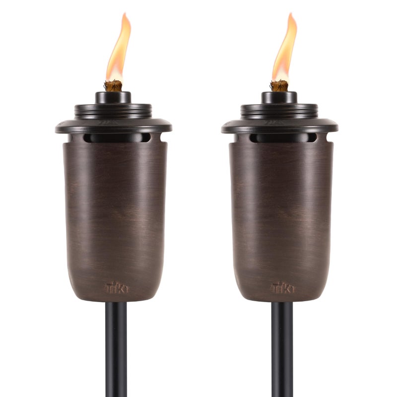 TIKI 2Pack Honey Copper Outdoor Torches Easy Install Decorative TIKI Torches for Patio Backyard Garden Includes LongLasting Wicks Snuffer WeatherResistant Bronze - Image 2