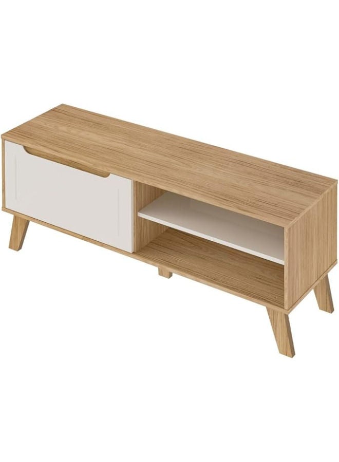 Generic Artely Lotus Rack – Oak and Off-White Contemporary TV Stand for Stylish Storage  - Image 1