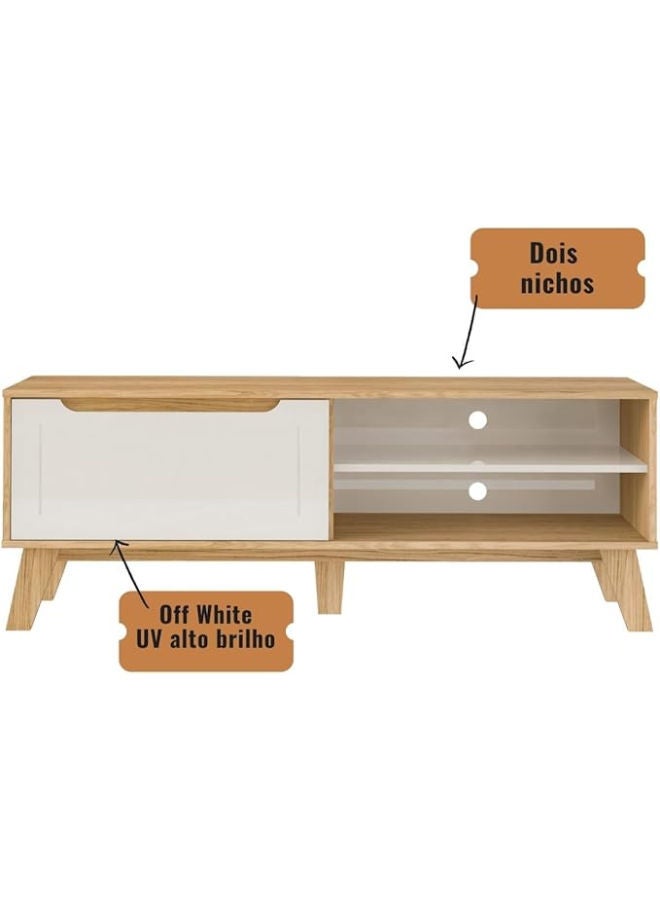 Generic Artely Lotus Rack – Oak and Off-White Contemporary TV Stand for Stylish Storage  - Image 3