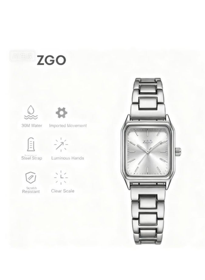 زجو مربع السيدات مدمجة ورائعة للماء ساعة هدية عيد ميلاد - Image 1