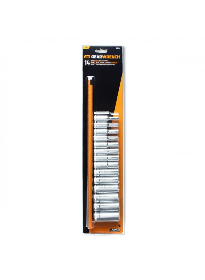 GearWrench GEARWRENCH 14 Piece 3/8" Drive 6 Pt. Deep Socket Set, Metric - 80554  - Image 3