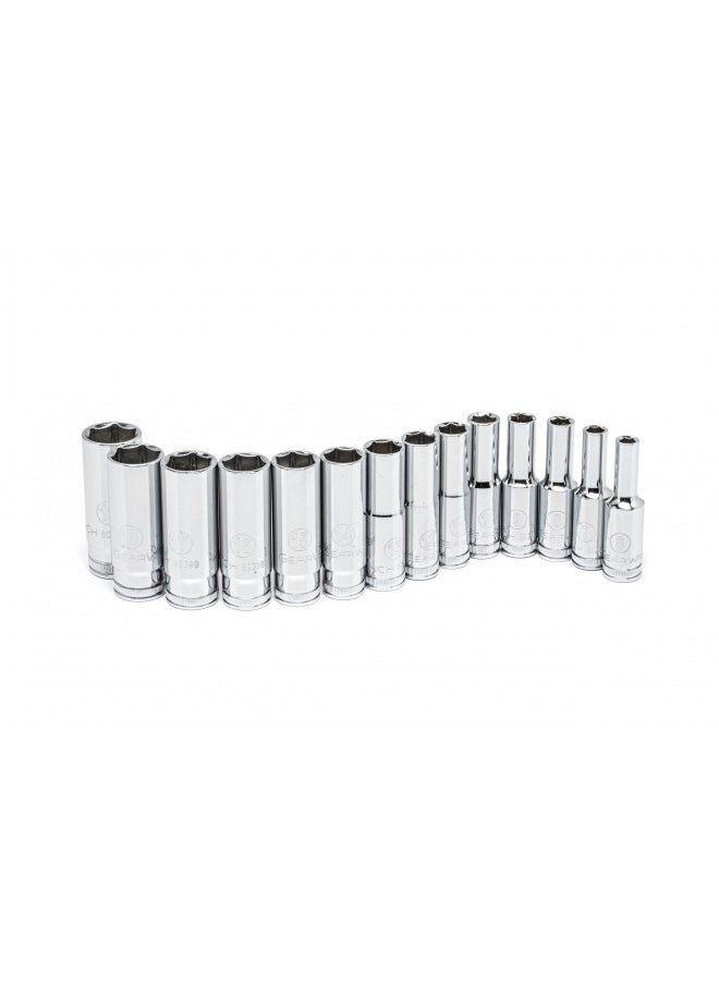 GearWrench GEARWRENCH 14 Piece 3/8" Drive 6 Pt. Deep Socket Set, Metric - 80554  - Image 2