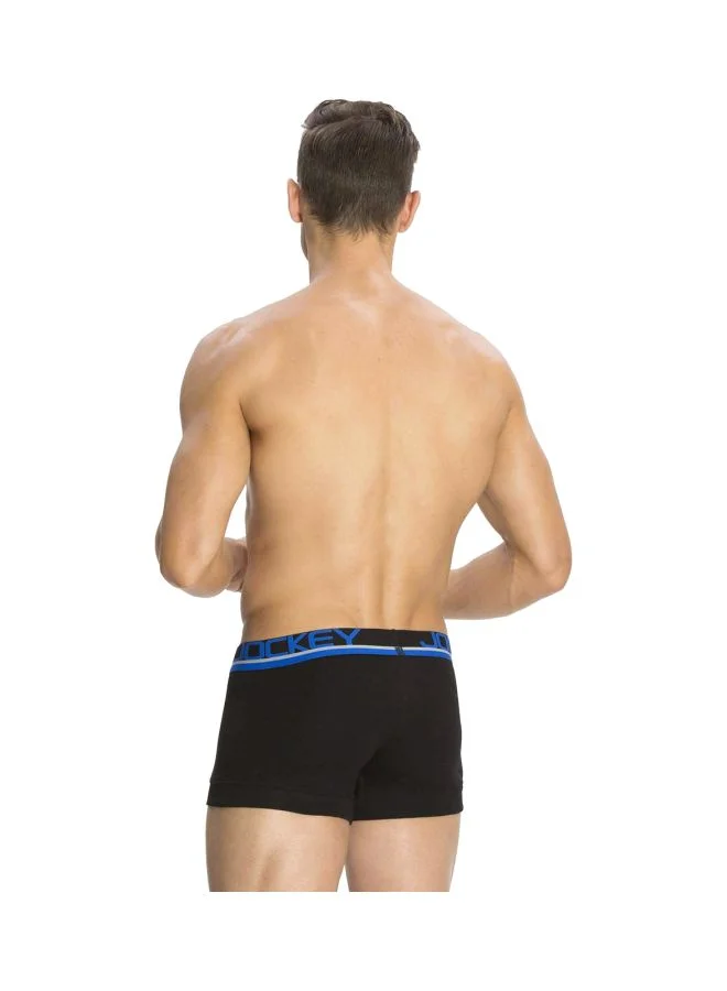 Jockey BLACK FP03 Men Super Combed Cotton Rib Solid Trunk with Ultra soft Waistband for Men | Best Price UAE