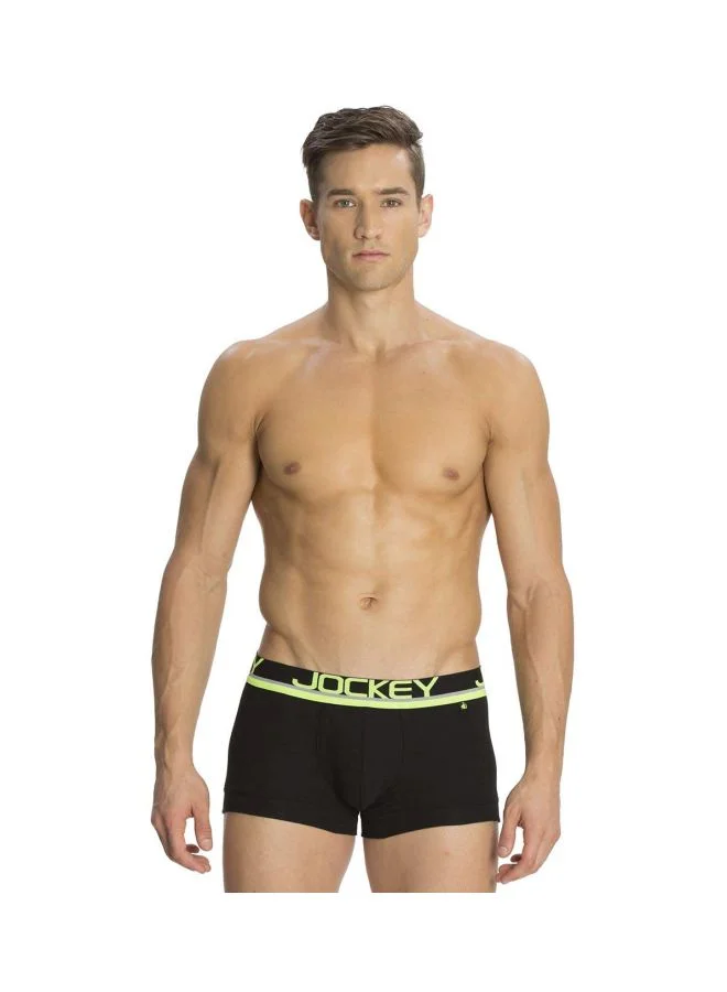 Jockey BLACK FP03 Men Super Combed Cotton Rib Solid Trunk with Ultra soft Waistband for Men | Best Price UAE