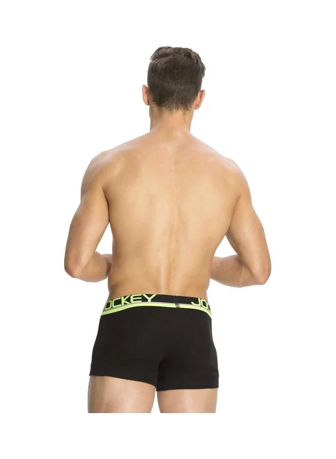 Jockey BLACK FP03 Men Super Combed Cotton Rib Solid Trunk with Ultra soft Waistband for Men | Best Price UAE