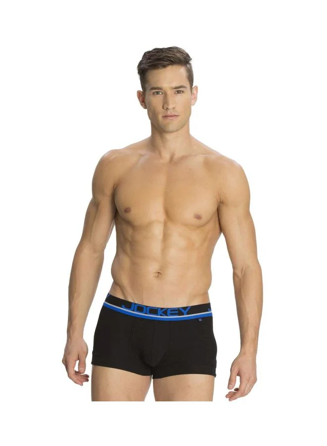 Jockey BLACK FP03 Men Super Combed Cotton Rib Solid Trunk with Ultra soft Waistband for Men | Best Price UAE