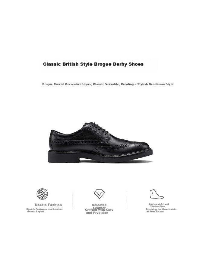 Ecco Men's Business Leather Shoes, Breathable Derby Shoes For Commuting And Formal Wear, Urban London Series 525614, Black, Size 42 - Image 2