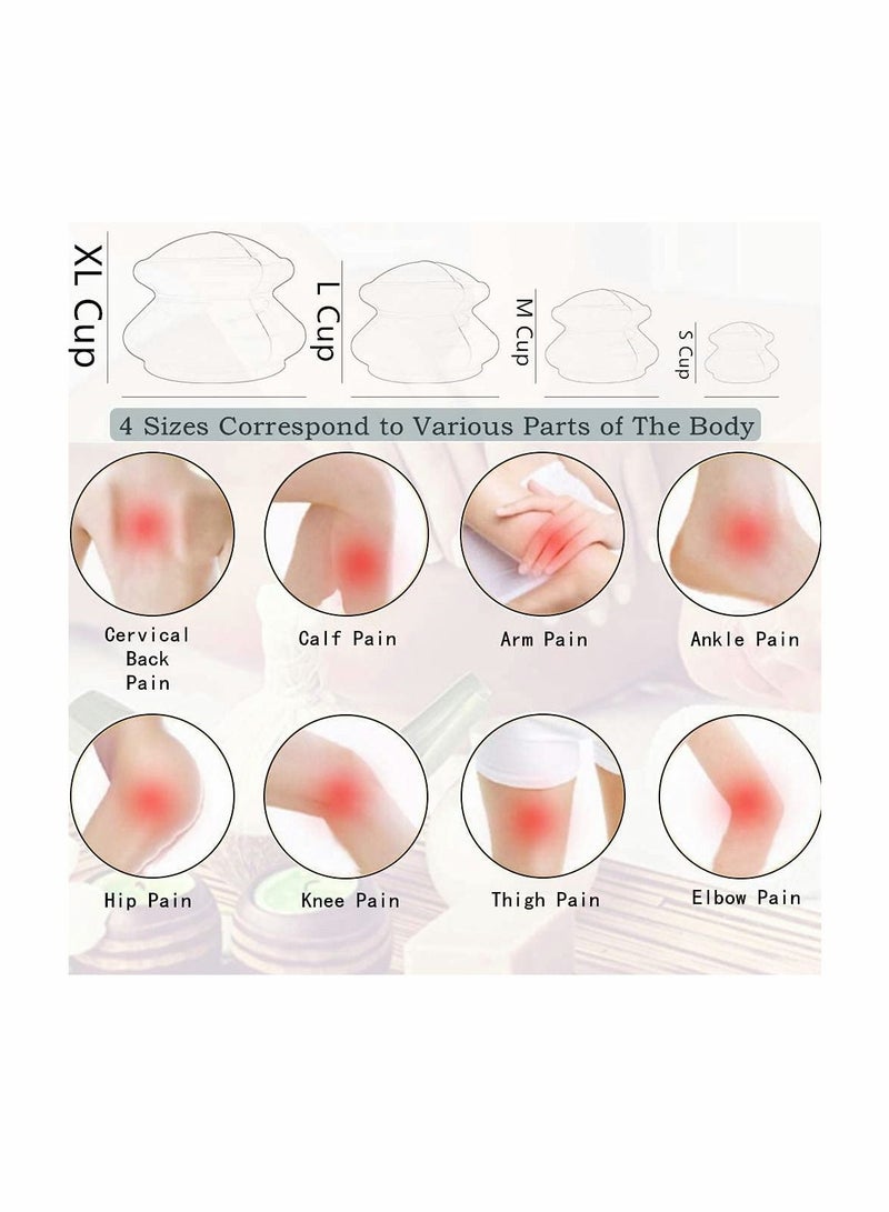 KASTWAVE 4 Sizes Cupping Therapy Set-Professional Cupping Therapy Studio and Household Silicone Cupping Set, Stronger Suction, Suitable for Myofascial Massage, Anti Cellulite, Muscle, Nerve, Joint Pain Relief - Image 2