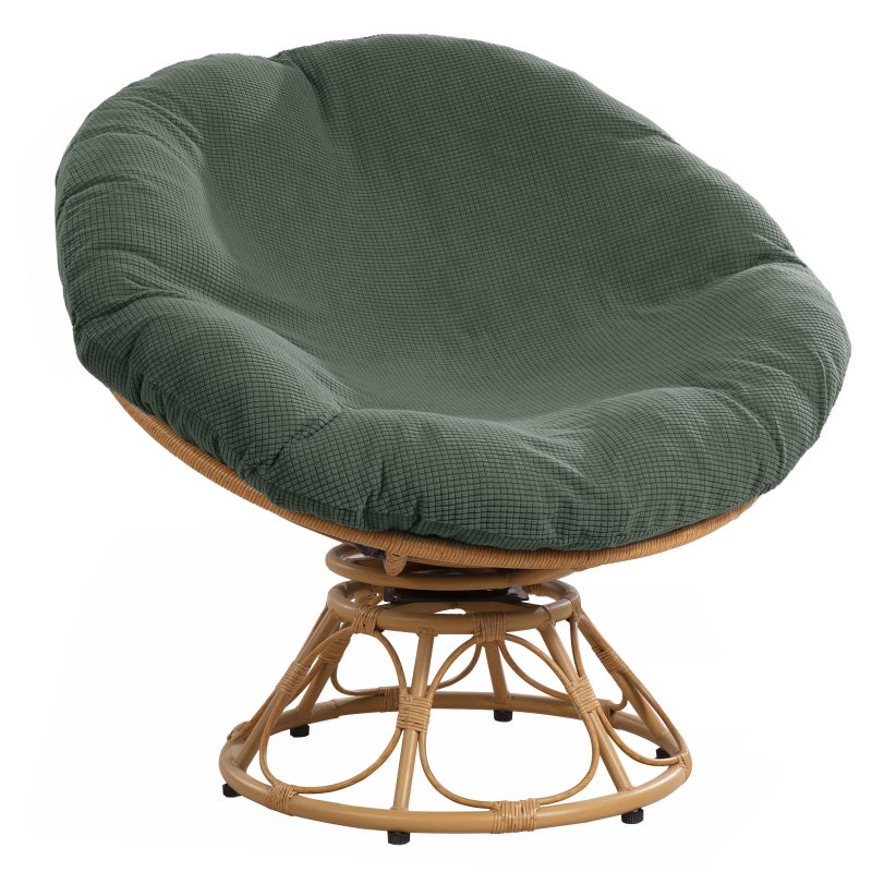 HOMBYS Cover for Papasan Cushion Soft Slipcover Only Without Cushion Removable and Machine Washable Chair Covers with Elastic Closure Fits 4850 inch OliveGreen Color - Image 2