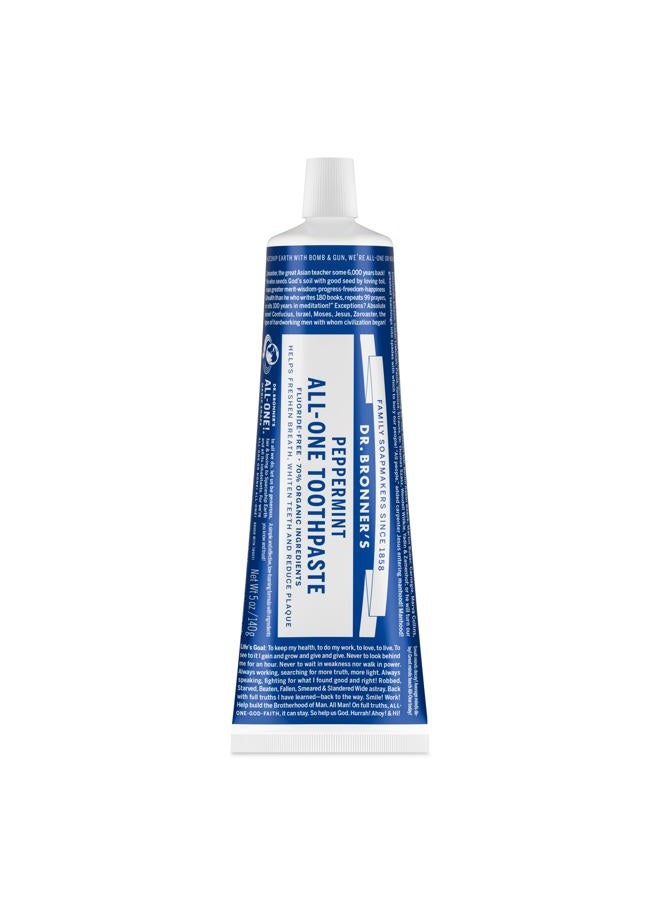 Dr. Bronner's Magic Soaps Toothpaste Peppermint, 5 Ounce by Dr. Bronner's - Image 1