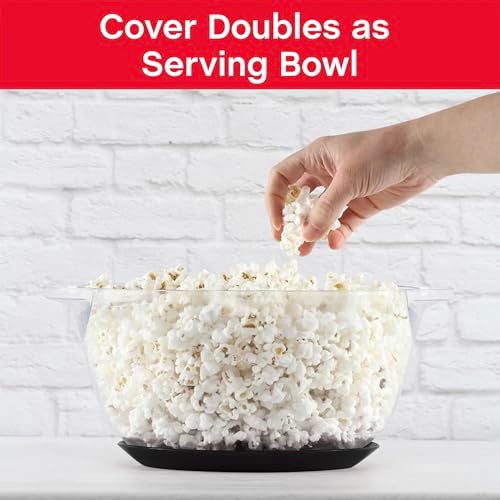 West Bend Stir Crazy Hot Oil Popcorn Popper, Popcorn Maker Machine with Large Serving Bowl Lid and Stirring Rod Perfect for Movie Night Snack Time or Parties, 6-Quart, Black - Image 3