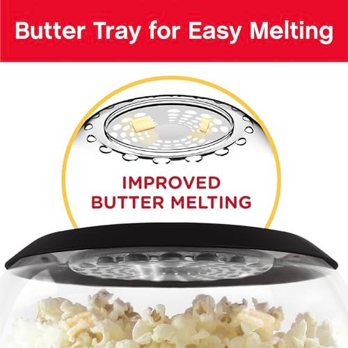 West Bend Stir Crazy Hot Oil Popcorn Popper, Popcorn Maker Machine with Large Serving Bowl Lid and Stirring Rod Perfect for Movie Night Snack Time or Parties, 6-Quart, Black - Image 5