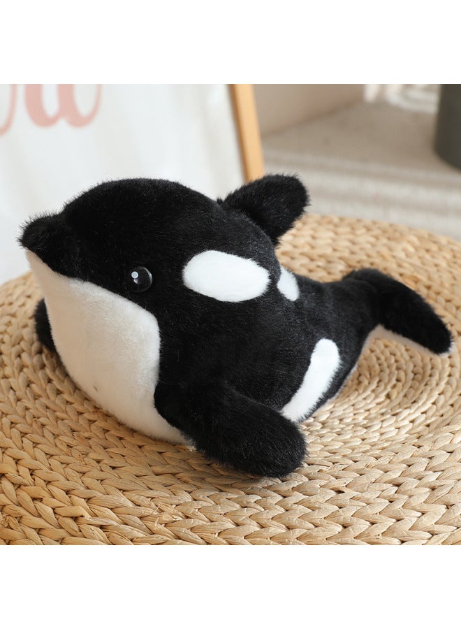 Cute Cartoon Sea Animal Plush Toy Dolphin Whale Shark Seal Killer Whale Kids Doll Creative Doll-Specification:Killer Whale - Black And White-Color:28CM  - Image 1