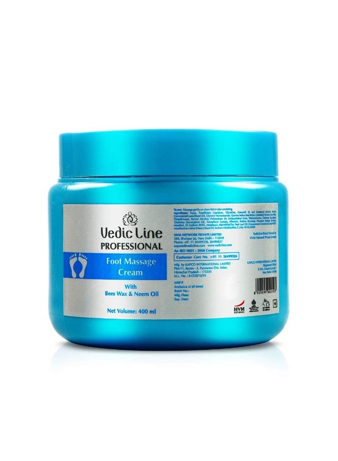 فيديك لاين كريم تدليك القدم من فيديك لاين، يحسن تماسك البشرة ويحافظ على الرائحة بعيدًا مع شمع النحل وزيت النيم لتغذية القدمين، 400 مل - Image 1