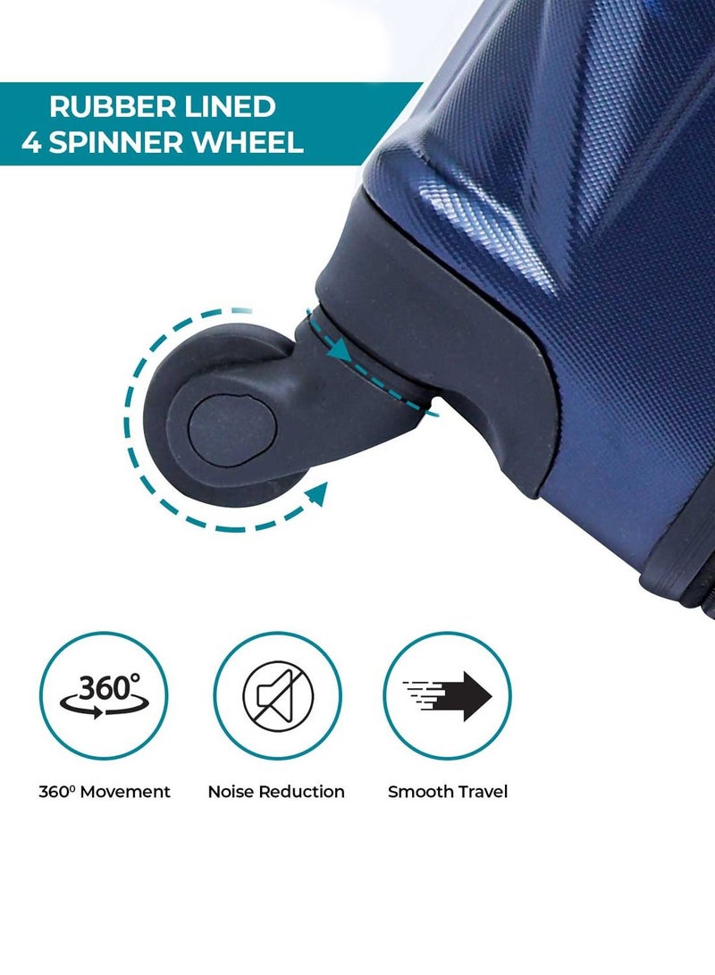 PARAJOHN Matrix ABS Material 3-Piece Hardsided Luggage Set | 4-Wheel Spinner Trolley | Small (10kg), Medium (20kg), Large (30kg] blue - Image 5