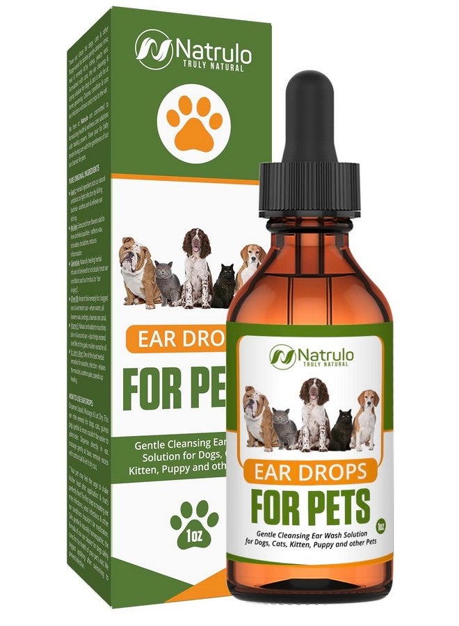 Natrulo Natural Ear Cleaner For Dogs, Cats, Kitten, Puppy  Gentle Cleansing Ear Wash Solution Mite Infection & Yeast Treatment For Pets  Drying, Healing Medicinal Ear Cleaning Drops Made In Usa - Image 1