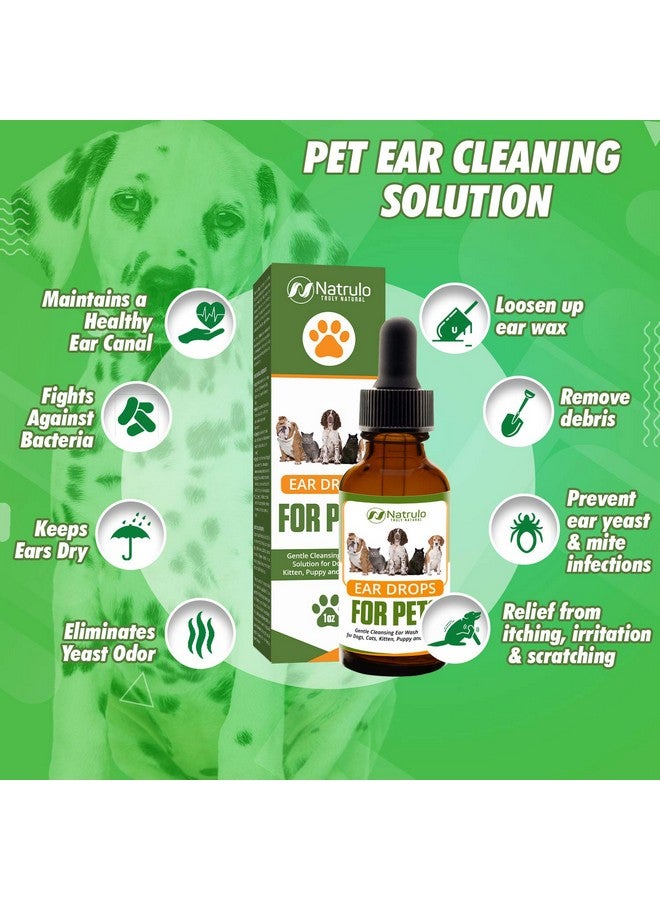 Natrulo Natural Ear Cleaner For Dogs, Cats, Kitten, Puppy  Gentle Cleansing Ear Wash Solution Mite Infection & Yeast Treatment For Pets  Drying, Healing Medicinal Ear Cleaning Drops Made In Usa - Image 2