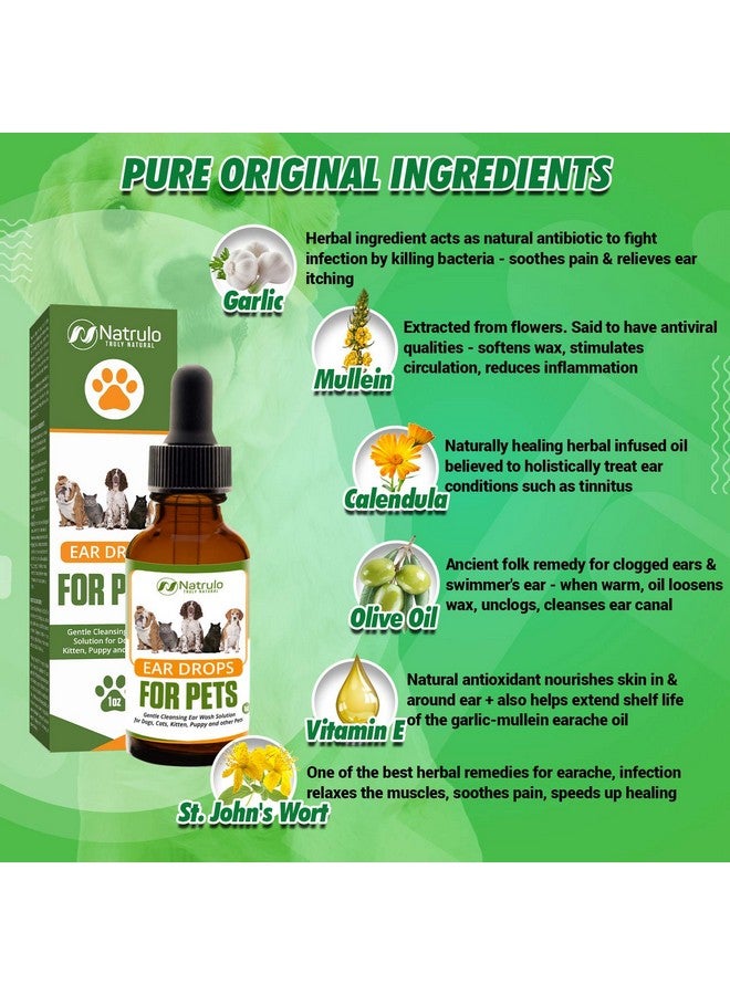 Natrulo Natural Ear Cleaner For Dogs, Cats, Kitten, Puppy  Gentle Cleansing Ear Wash Solution Mite Infection & Yeast Treatment For Pets  Drying, Healing Medicinal Ear Cleaning Drops Made In Usa - Image 4