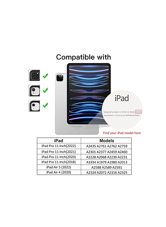 Jetech Magnetic Case for iPad Pro 11 Inch All Models, and iPad Air 5/4 (10.9-inch 2022/2020), Support Pencil 2nd Gen Charging, Magnetic Attachment, Cover with Auto Wake/Sleep (Misty Blue) - Image 2