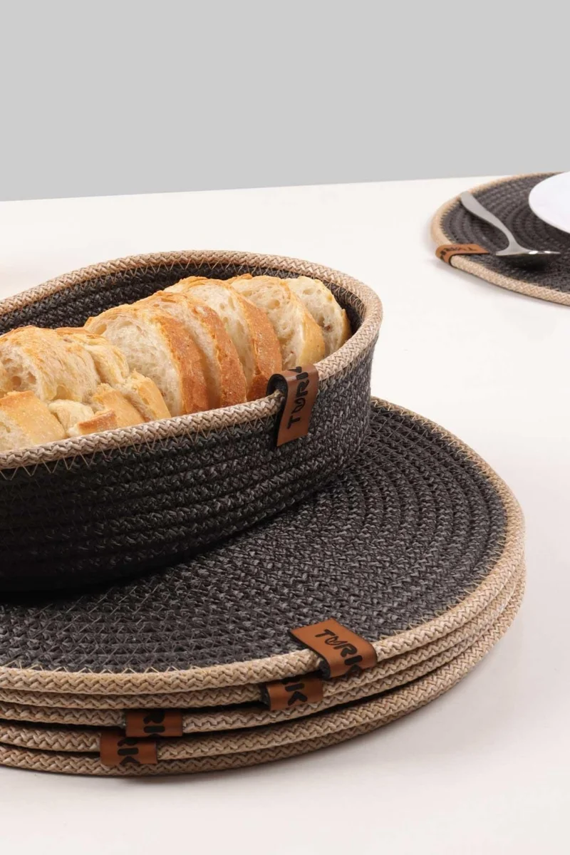 Pikas Jute Wicker Basket Set - Multi-Purpose Organizer, Bread Bin, Jute Shallow Wicker Basket, 100% Handmade