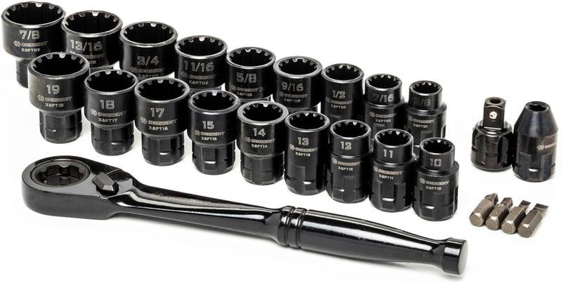 Crescent 25 Piece 3/8" Drive Pass-Thru X6 Standard Spline Mechanics Tool Set - CX6PT25 - Image 1