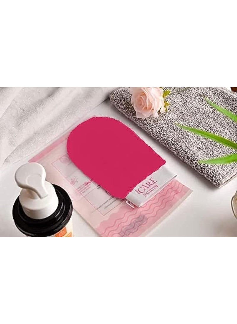 iCARE Original Korean Exfoliating Glove To Remove Dead Skin - Bath Washcloth - Shower Towel - SPA at home - Reusable (Dark Pink) - Image 1