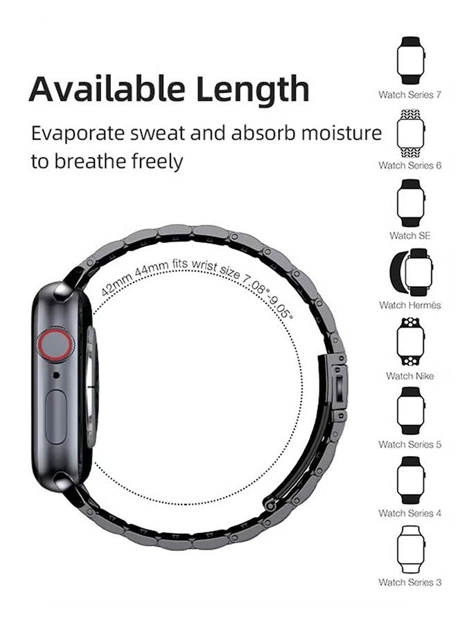 Muyixin أحزمة متوافقة مع ساعة آبل 42 مم 44 مم 45 مم 49 مم، حزام آي ووتش من الفولاذ المقاوم للصدأ مع علبة لساعة آبل سلسلة 8/7/6/5/4/3/2/1/SE/SE2/ألترا - Image 3