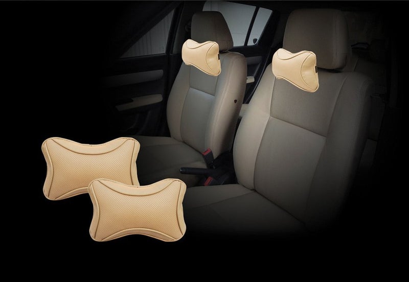AUTOFIT Car Neck Rest Pillow for All Cars, (Beige Dot) - Set of 2 - Image 2