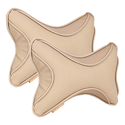 AUTOFIT Car Neck Rest Pillow for All Cars, (Beige Dot) - Set of 2 - Image 3