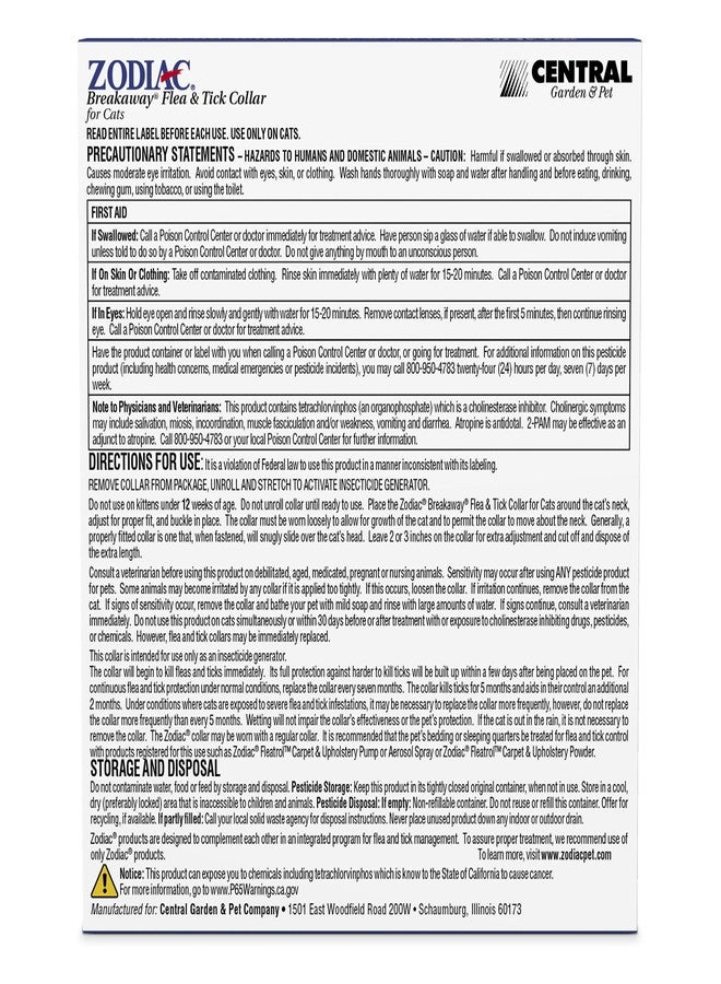 زودياك طوق زودياك القابل للفك للبراغيث والقراد للقطط، 13 بوصة - Image 3