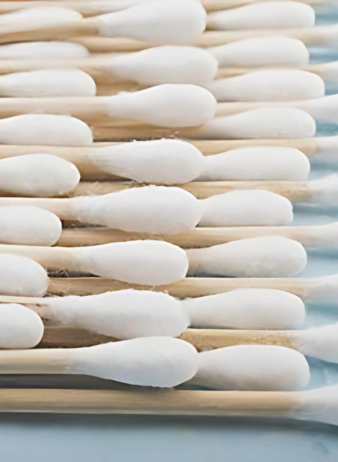 بيسيكير أعواد قطنية طبيعية وسميكة لتنظيف الأذن | أعواد قطنية خشبية قوية، أعواد قطنية من الخيزران لتنظيف الأذنين | أعواد لاصقة لتنظيف شمع الأذن (100 قطعة) - Image 3