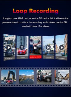 Digisand 3 Camera Dash Cam 4K Car DVR Front Inside Rear 1080P GPS 64GB Card Night Vision Video Registrator Dashcam  - Image 5