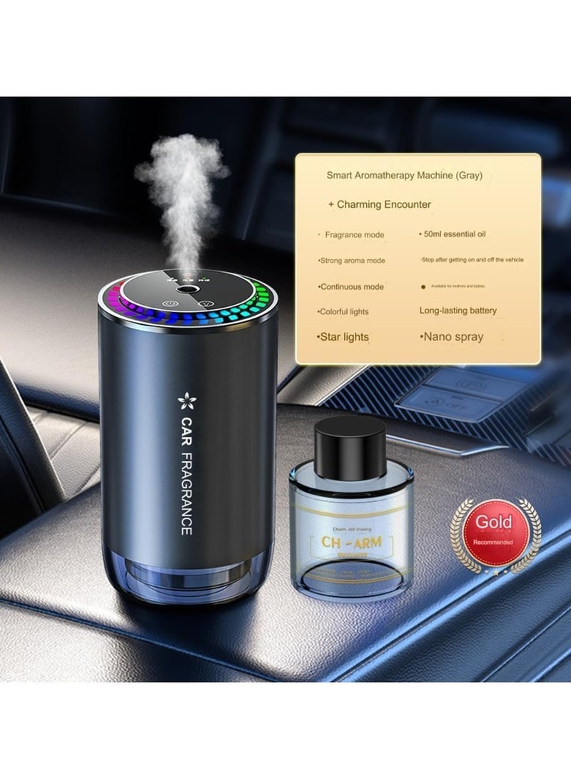 Car perfume aromatherapy automatic spray deodorizing aluminum alloy metal colorful atmosphere light starry sky roof car aromatherapy - Image 2