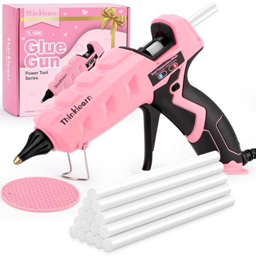 THINKLEARN Hot Glue Gun Full Size, 60/100W Dual Power Glue Gun with 15 Glue Sticks(7/16''), Heavy Duty Large Glue Gun Kit, Hot Glue Gun and Sticks Set for Crafts, Arts, DIY and Home Repairs - Image 1