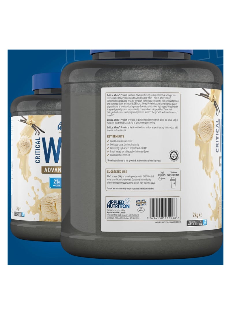 Applied Nutrition Applied Nutrition Critical Whey Protein Powder 2kg - High Protein Powder, Protein Milkshake, Muscle Building Supplement with BCAAs & Glutamine (2kg - 67 Servings, Vanilla Ice Cream) - Image 2