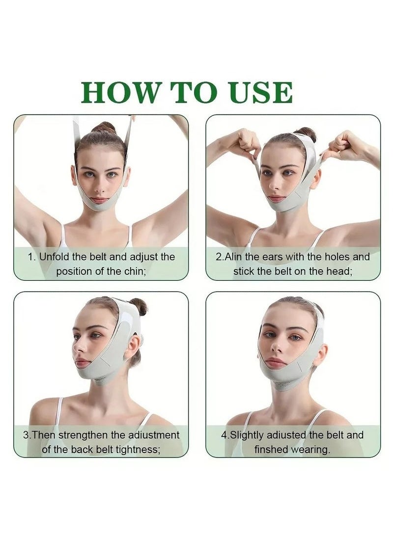 Generic - Double Chin Reducer,V Line Mask Face Lifting Strap,Face Lift Chin Strap Sculpting Tool,Reusable Face Shaper and Lifting Belt,Chin Up Eliminator,Exclusive Formula For Efficient Improvement(Green) - Image 1