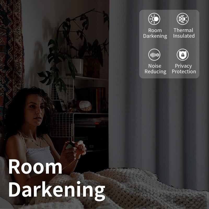 BGment Room Darkening Blackout Curtains Fashion Sliding Door Curtain 100 X 84 Inches  Wide Thermal Room Divider Window Curtain  1 Panel  Greyish White  84 Length X Wide 100 - Image 4