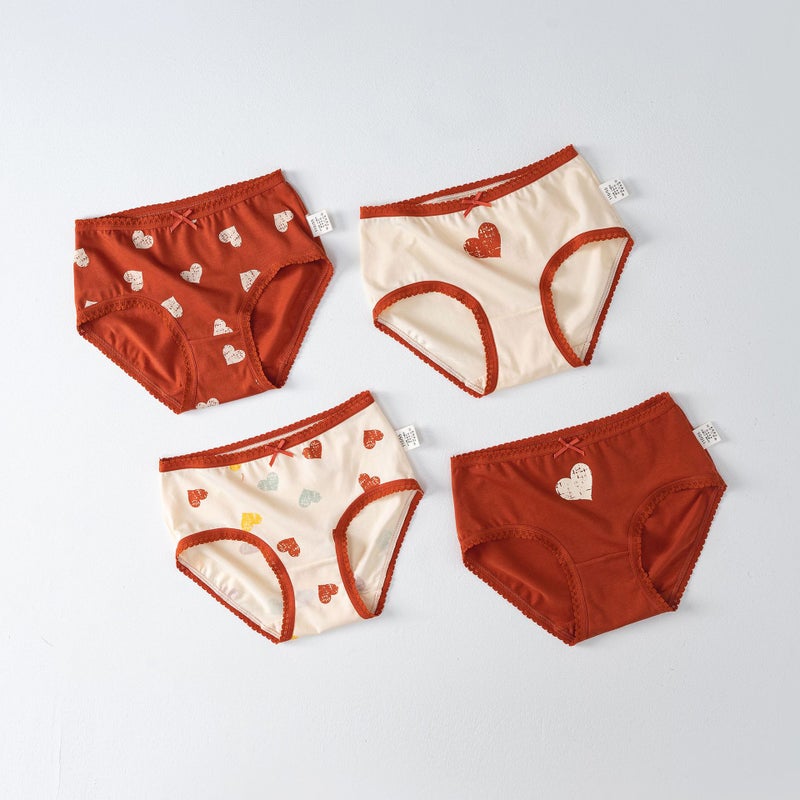 Girls Cotton Antibacterial Panties Summer Lace H792/colorful heart SJ261 