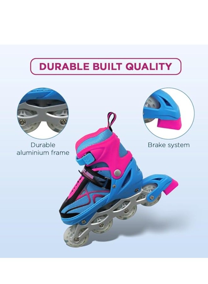 ENDLESS  EL1027 Inline Adjustable Skates Medium Size 34 EUR (UK 1.5) - 38 EUR (UK 5) for 6 to 12 Years | Aluminium Chassis and 70 mm PU Wheels | All Wheels Flash, ABEC 7 Bearings  - Image 4