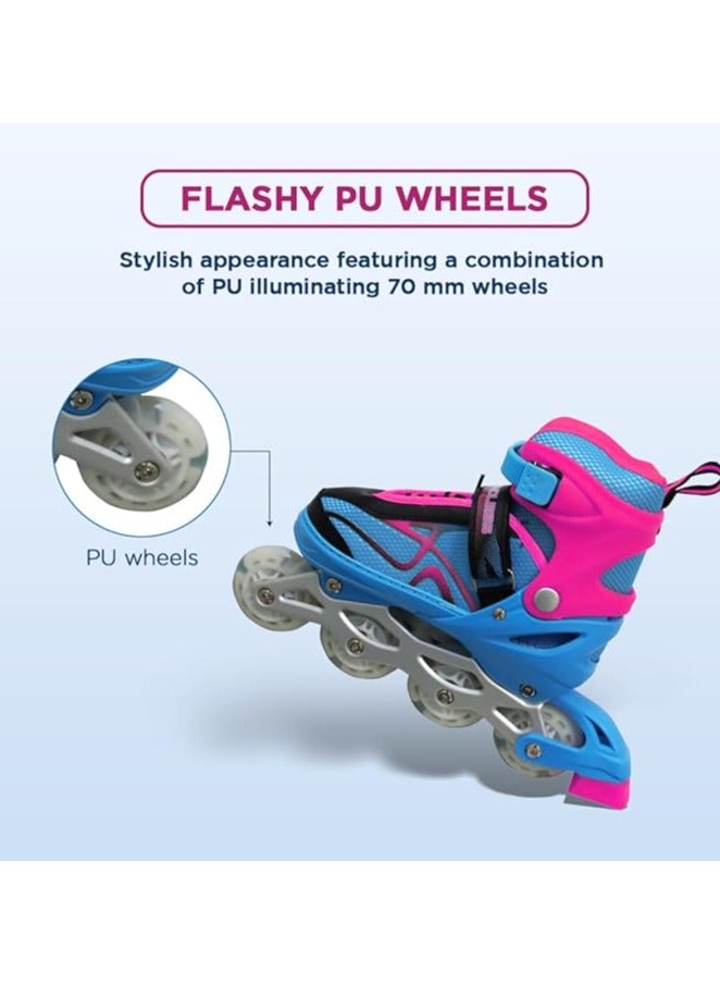 ENDLESS  EL1027 Inline Adjustable Skates Medium Size 34 EUR (UK 1.5) - 38 EUR (UK 5) for 6 to 12 Years | Aluminium Chassis and 70 mm PU Wheels | All Wheels Flash, ABEC 7 Bearings  - Image 5