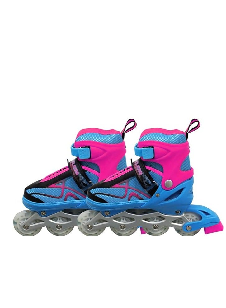 ENDLESS  EL1027 Inline Adjustable Skates Medium Size 34 EUR (UK 1.5) - 38 EUR (UK 5) for 6 to 12 Years | Aluminium Chassis and 70 mm PU Wheels | All Wheels Flash, ABEC 7 Bearings  - Image 1