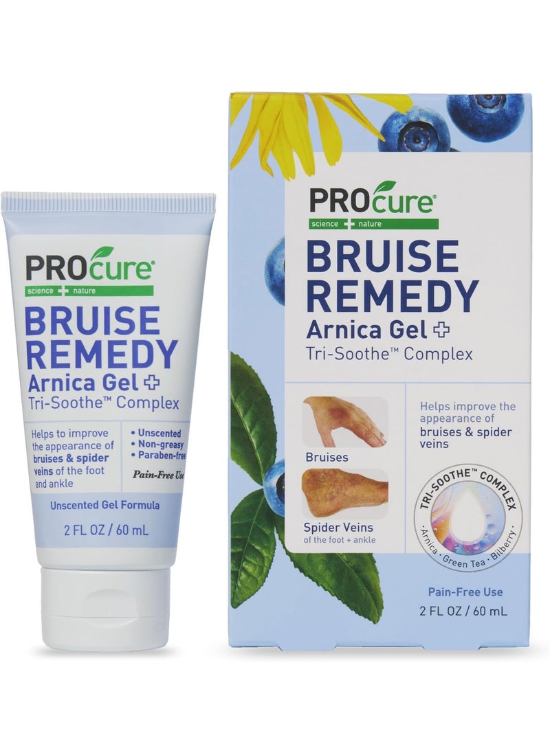 PROcure PROcure Bruise Remedy Gel with Arnica, Helps Improve the Appearance of Bruises & Spider Veins on the Foot and Ankle, Unscented & Paraben Free with Soft Touch Applicator, 2 Fl Oz 