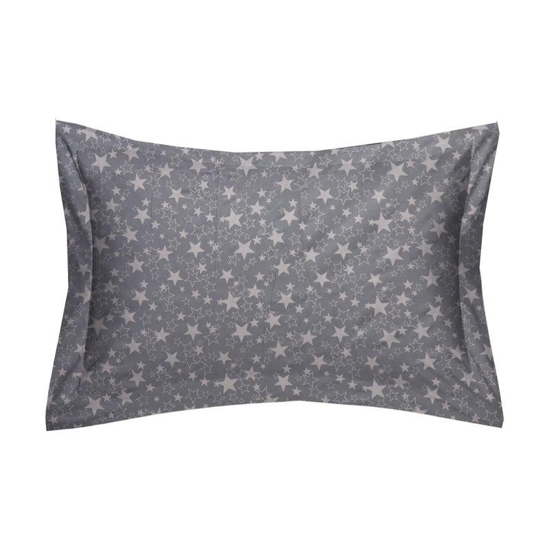 COOZLY 100% Cotton Bed Sheet for King Size Bed, 1 King Size Bedsheet Cotton (108 X 108 Inches) with 2 Pillow Covers| Soft Cotton | Durable | Vibrant Colors (Star Grey) - Image 2